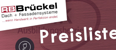Unsere Preisliste für RB Mauerabdeckungen